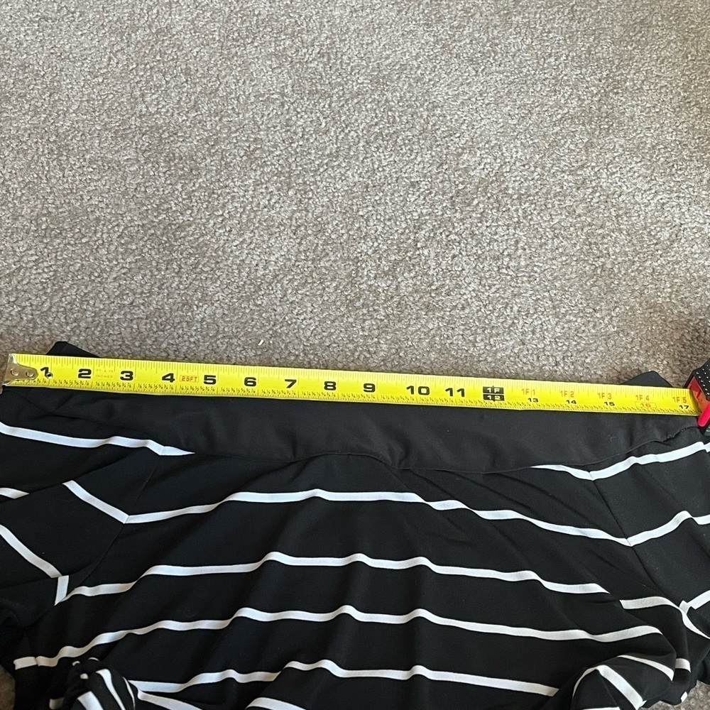 White House Black Market Women’s Black White Striped Stretch Jersey Mini Dress S - Picture 8 of 12